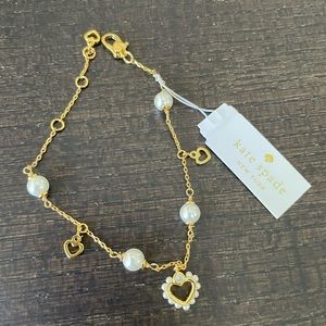 Kate Spade Shining Spade Pearl Heart Bracelet NWT ❗️Sale❗️